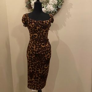 Stop Staring leopard print dress. Size small. Preowned